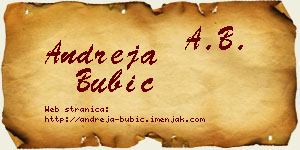 Andreja Bubić vizit kartica